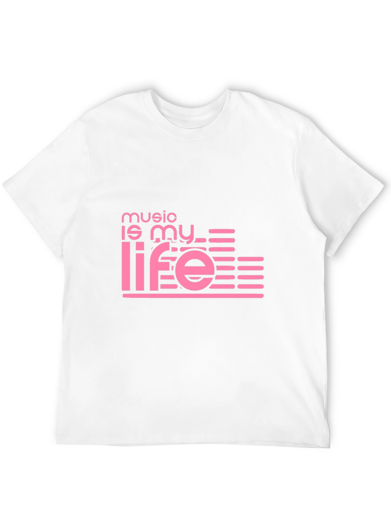 Camiseta Negra Music is My Life Diseño Moderno
