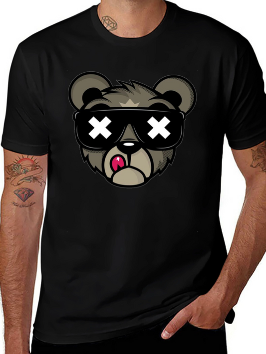 Camiseta Negra con Diseño de Oso Cool