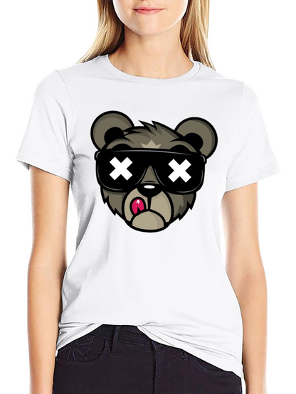 Camiseta Negra con Diseño de Oso Cool