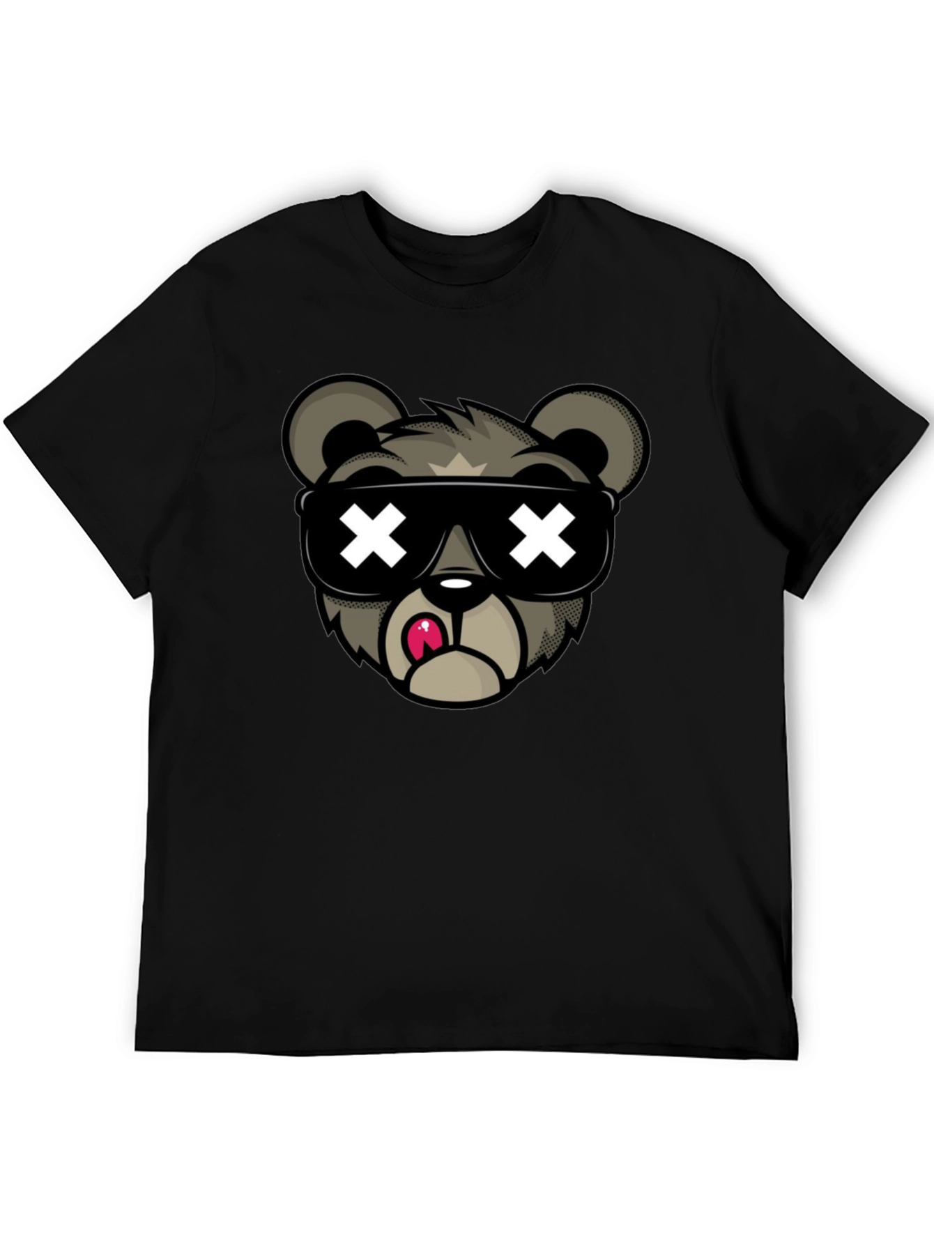 Camiseta Negra con Diseño de Oso Cool