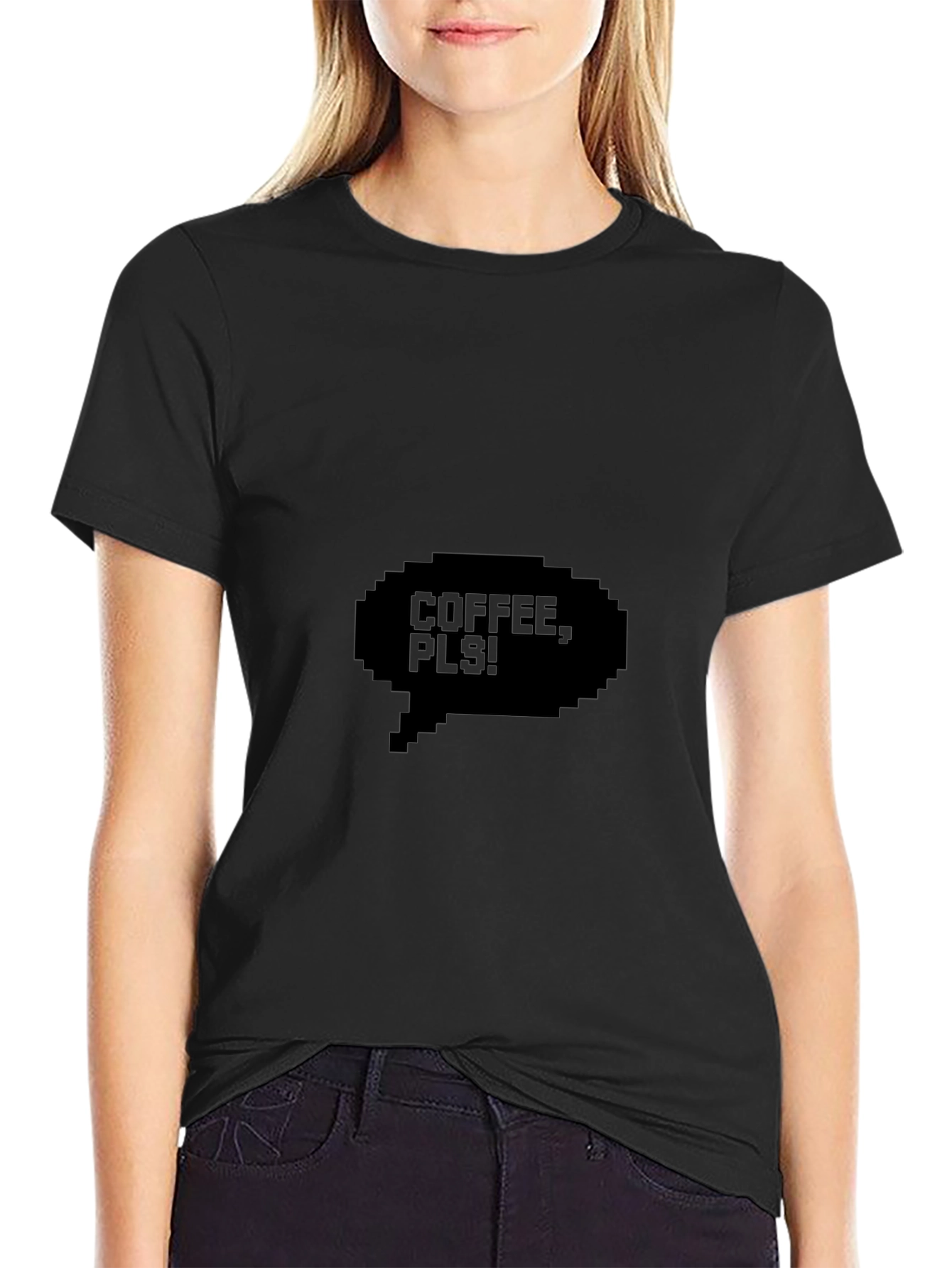 Camiseta Negra Coffee Pls!