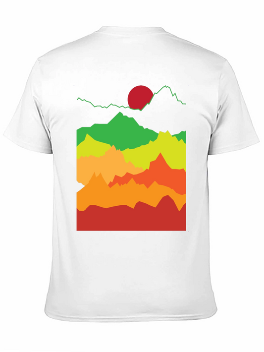 Camiseta Montañas Coloridas Estilo Retro