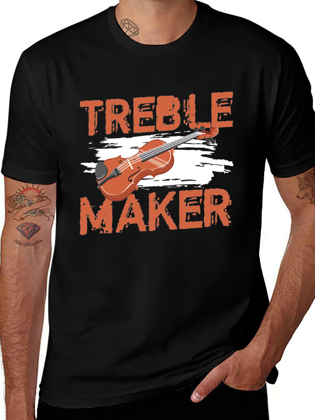 Camiseta Negra Treble Maker para Amantes de la Música