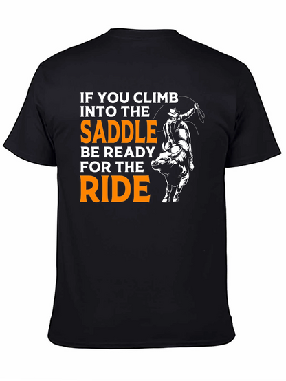 Camiseta Negra Vaquero: Si Subes ¡Prepárate!