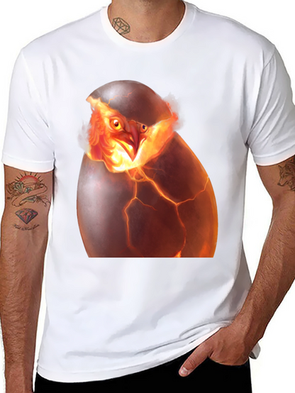 Camiseta Negra con Diseño de Ave Fénix Rompiendo Huevo