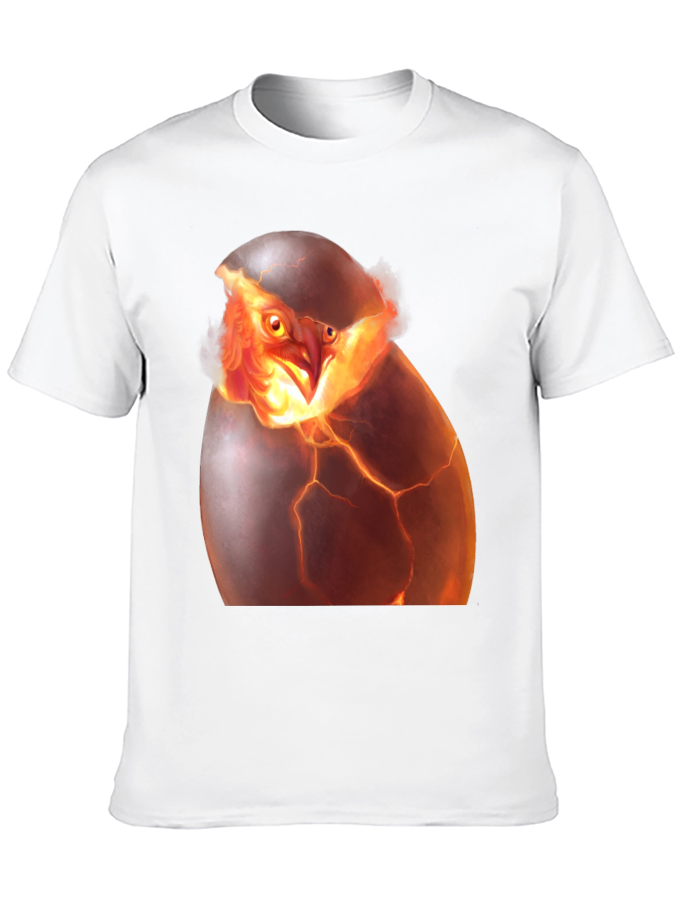 Camiseta Negra con Diseño de Ave Fénix Rompiendo Huevo