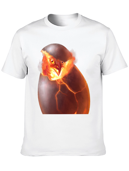 Camiseta Negra con Diseño de Ave Fénix Rompiendo Huevo
