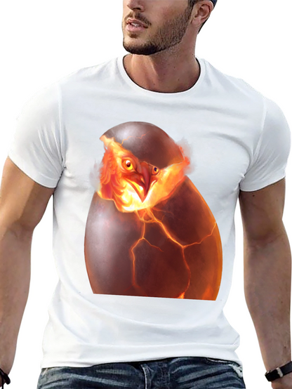 Camiseta Negra con Diseño de Ave Fénix Rompiendo Huevo