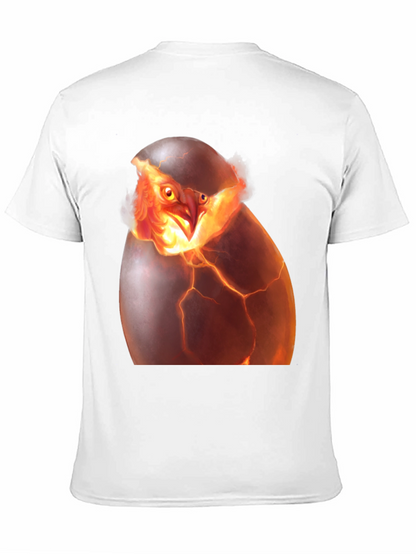 Camiseta Negra con Diseño de Ave Fénix Rompiendo Huevo