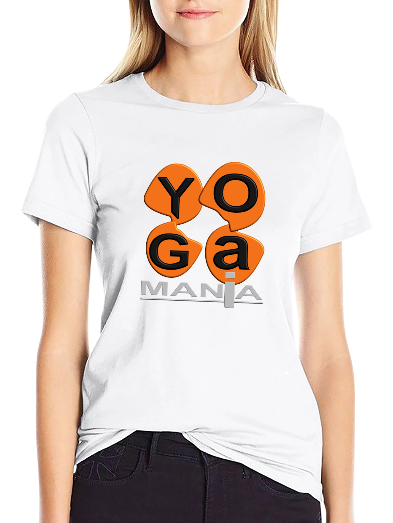 Camiseta Negra Yoga Mania Algodón