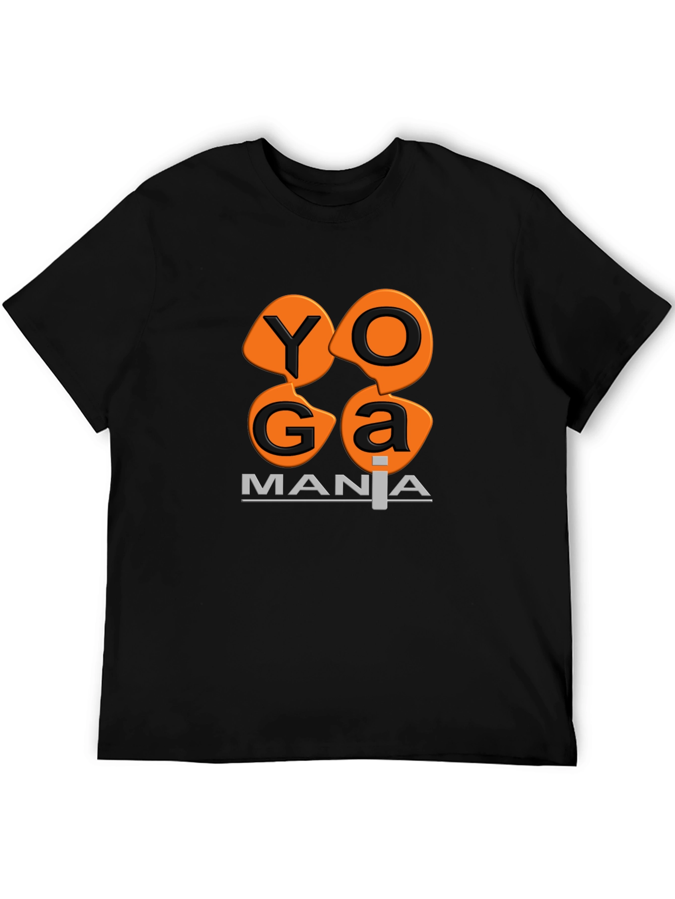 Camiseta Negra Yoga Mania Algodón