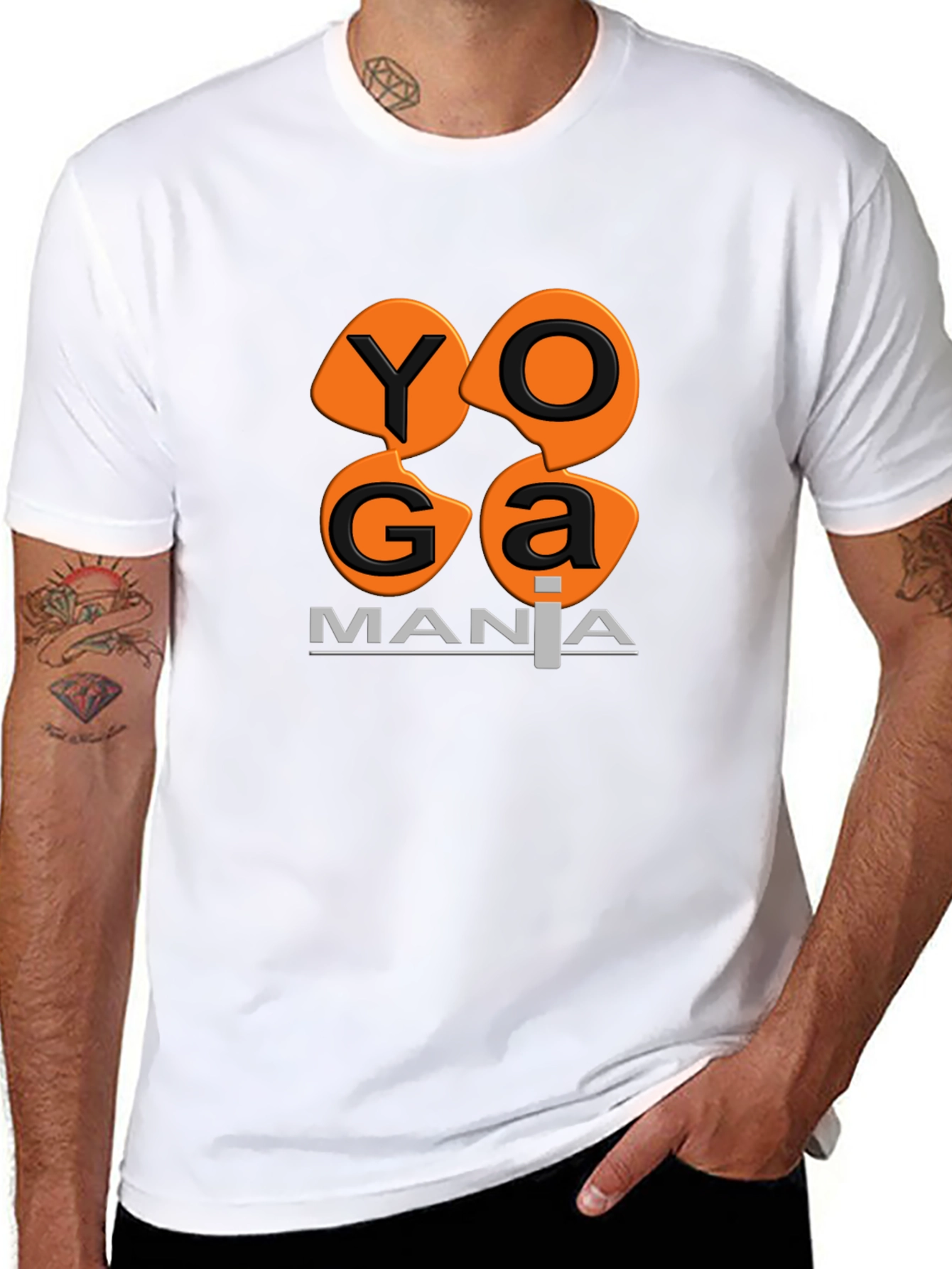 Camiseta Negra Yoga Mania Algodón