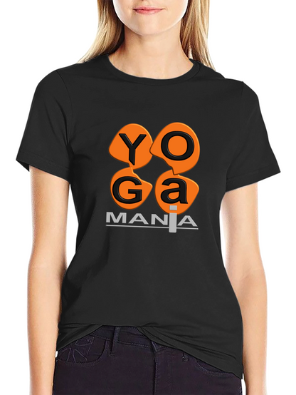 Camiseta Negra Yoga Mania Algodón