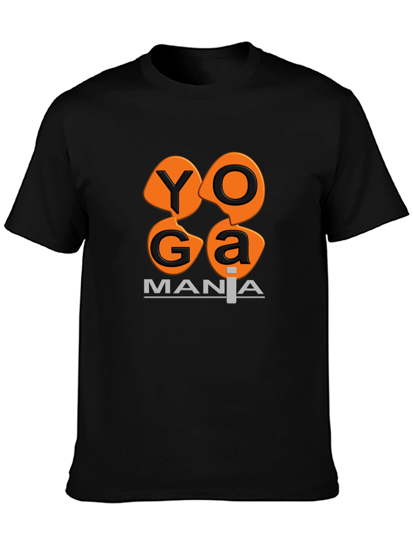 Camiseta Negra Yoga Mania Algodón