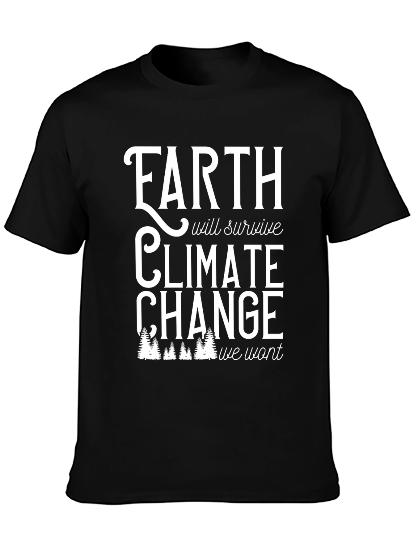 Camiseta Negra: La Tierra Superará el Cambio Climático