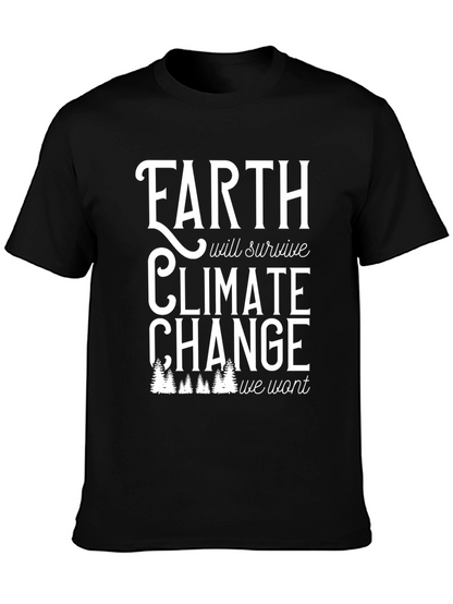 Camiseta Negra: La Tierra Superará el Cambio Climático