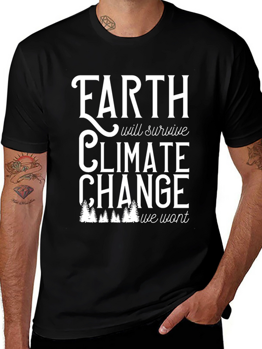 Camiseta Negra: La Tierra Superará el Cambio Climático