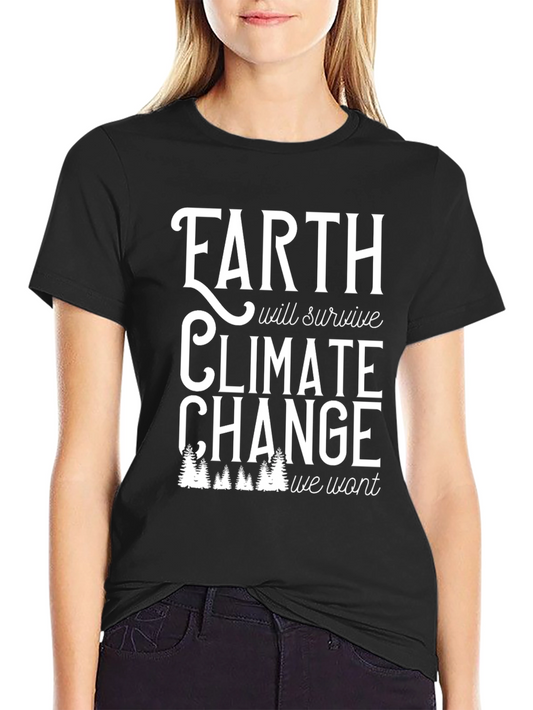 Camiseta Negra: La Tierra Superará el Cambio Climático