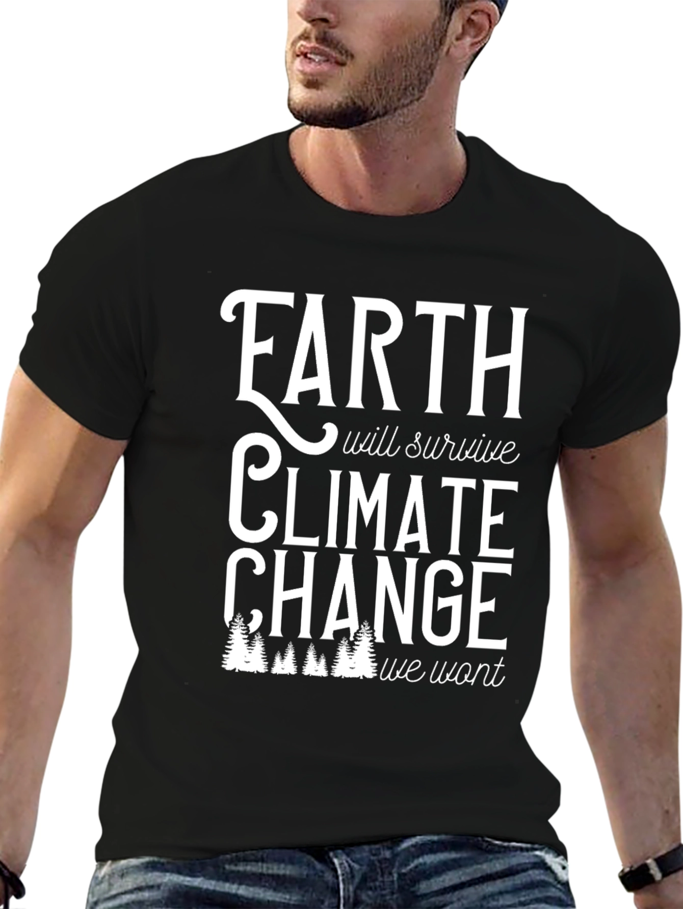 Camiseta Negra: La Tierra Superará el Cambio Climático