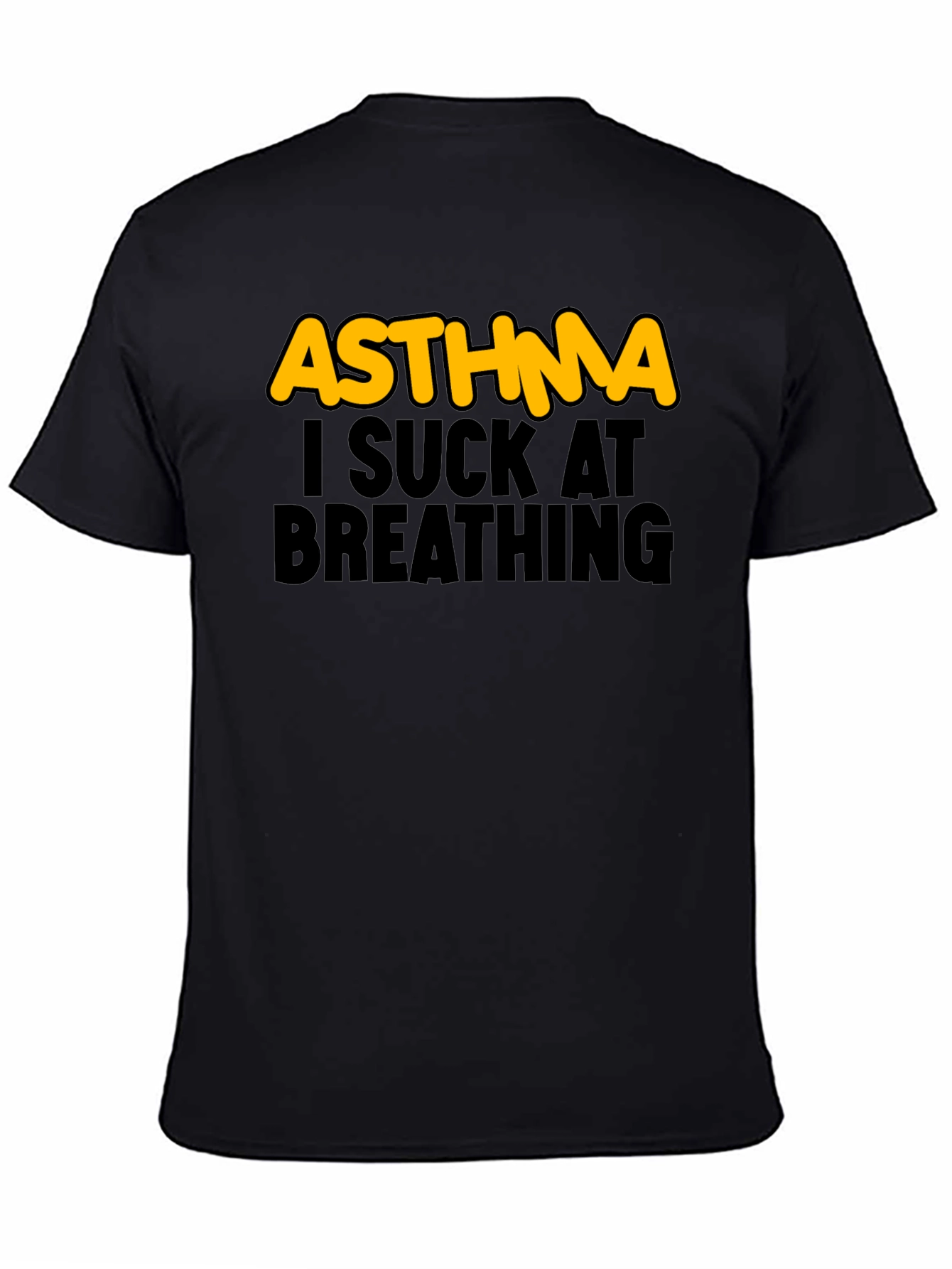 Camiseta Negra Asma - Humor Respiratorio