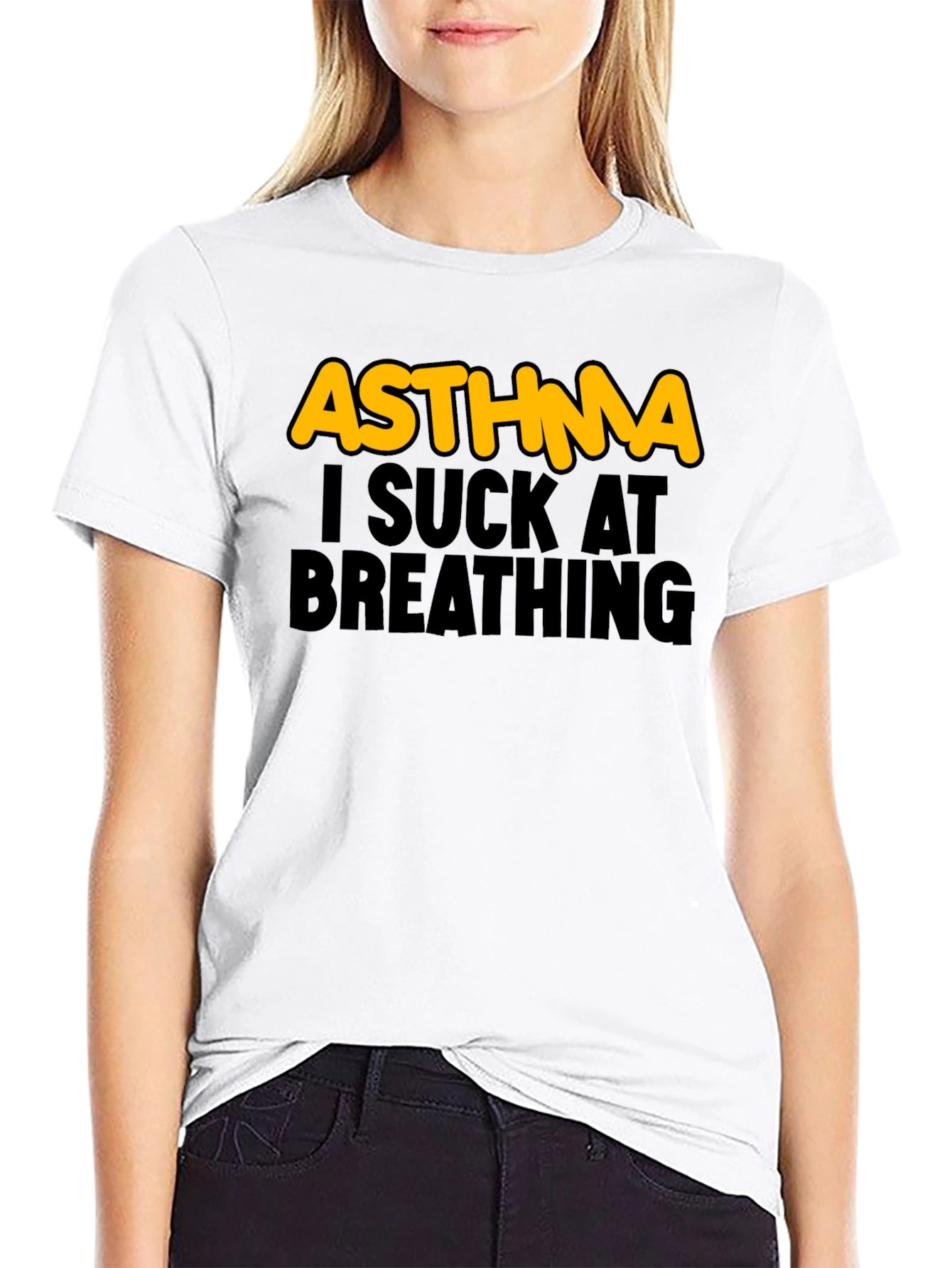 Camiseta Negra Asma - Humor Respiratorio