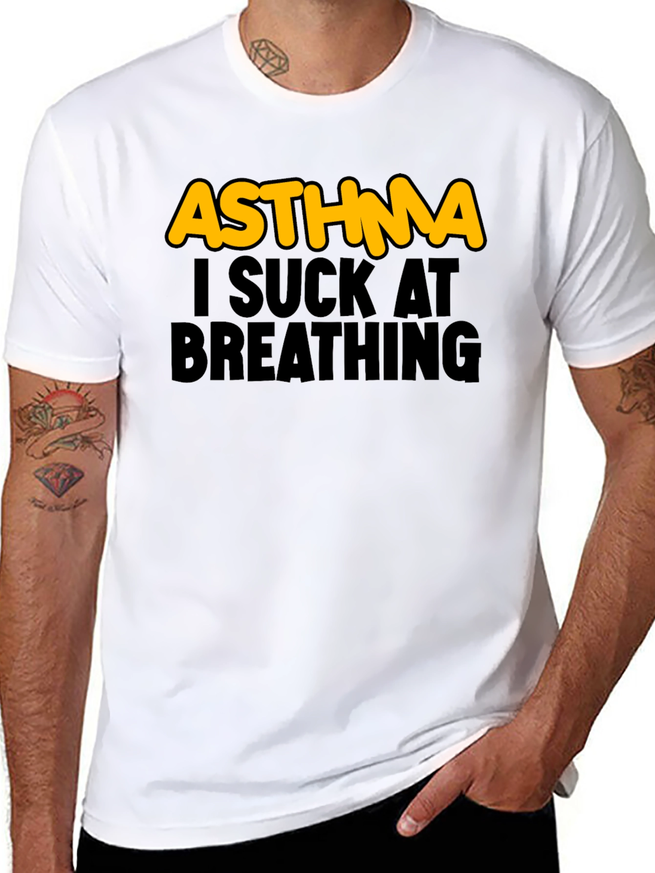 Camiseta Negra Asma - Humor Respiratorio