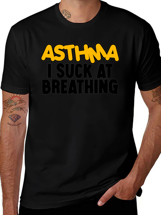 Camiseta Negra Asma - Humor Respiratorio