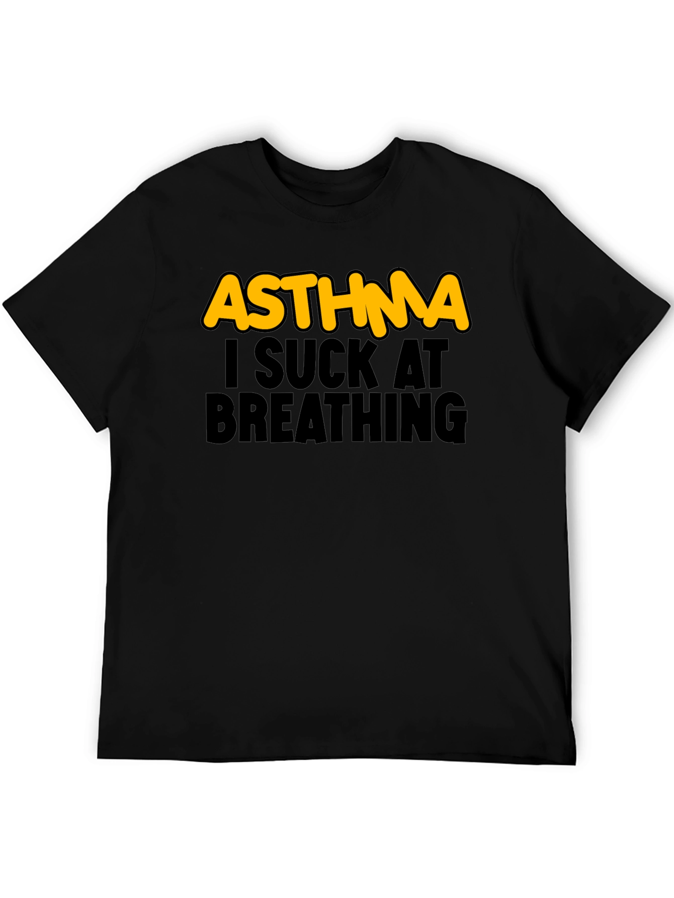 Camiseta Negra Asma - Humor Respiratorio