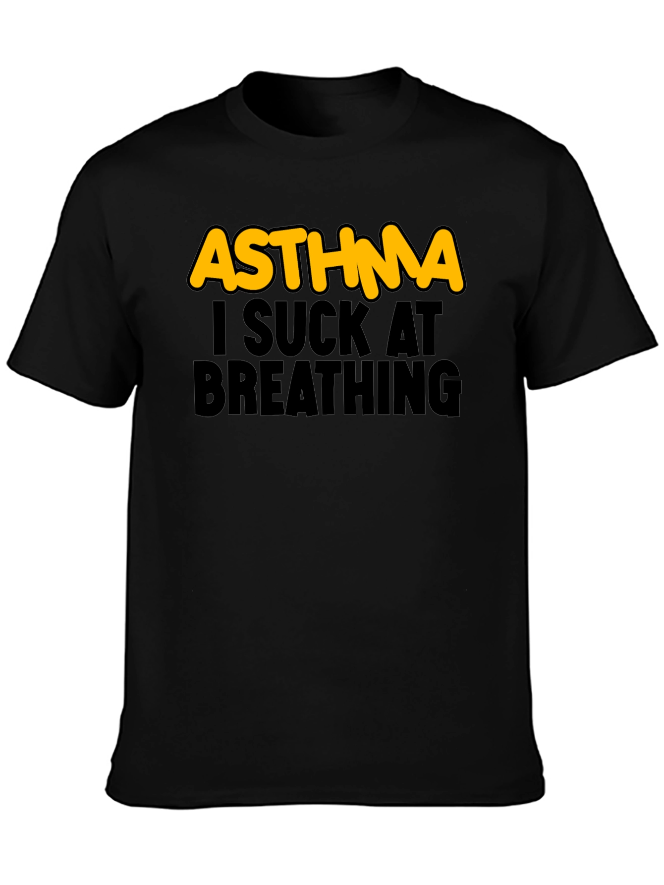 Camiseta Negra Asma - Humor Respiratorio