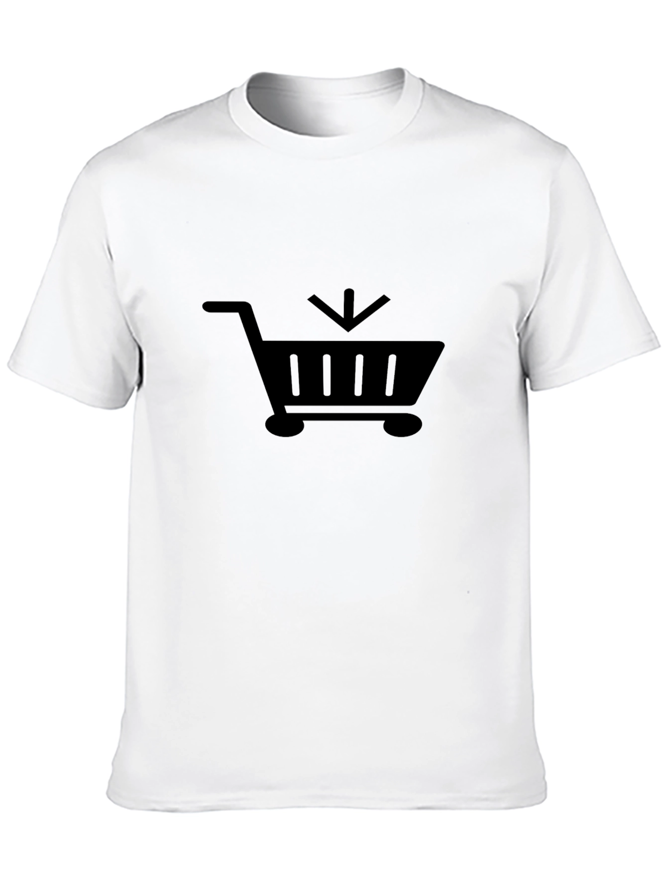 Camiseta Negra con Diseño de Carrito de Compras