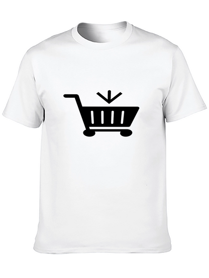 Camiseta Negra con Diseño de Carrito de Compras