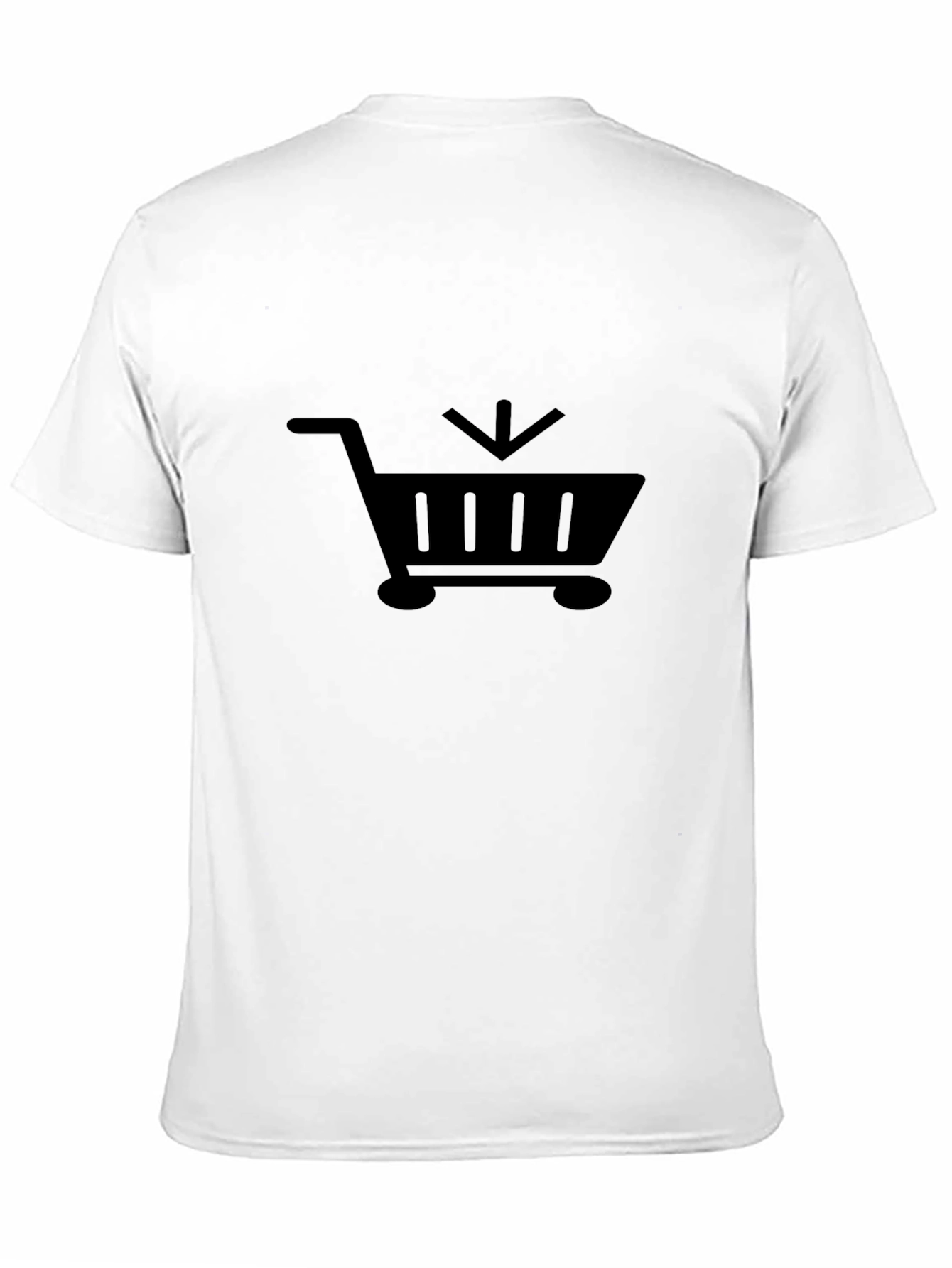 Camiseta Negra con Diseño de Carrito de Compras