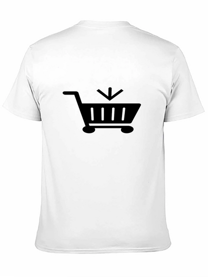 Camiseta Negra con Diseño de Carrito de Compras
