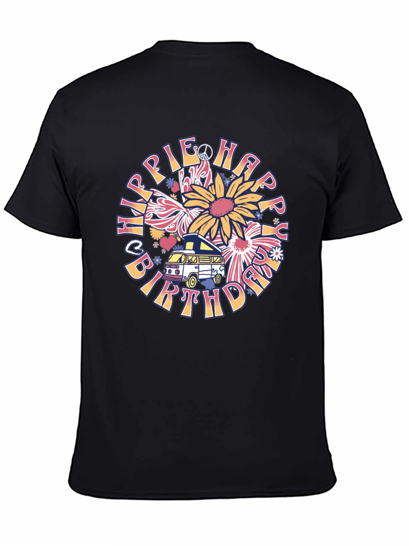 Camiseta Hippie Happy Birthday