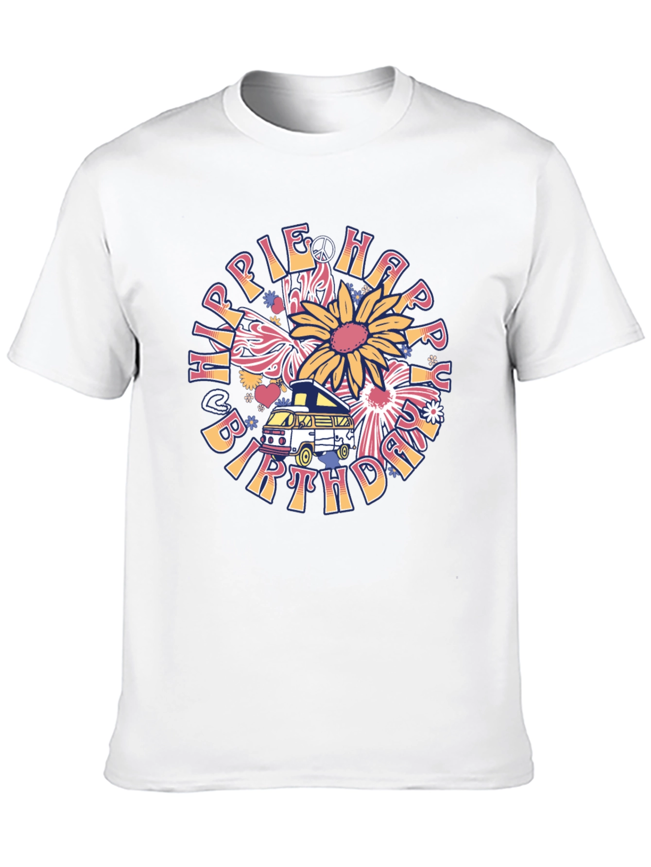 Camiseta Hippie Happy Birthday