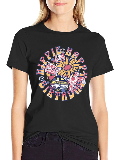 Camiseta Hippie Happy Birthday