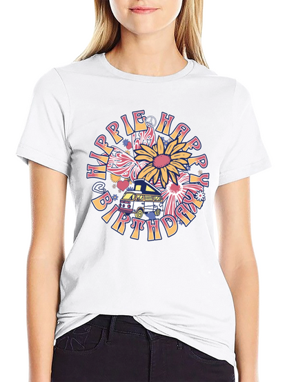 Camiseta Hippie Happy Birthday