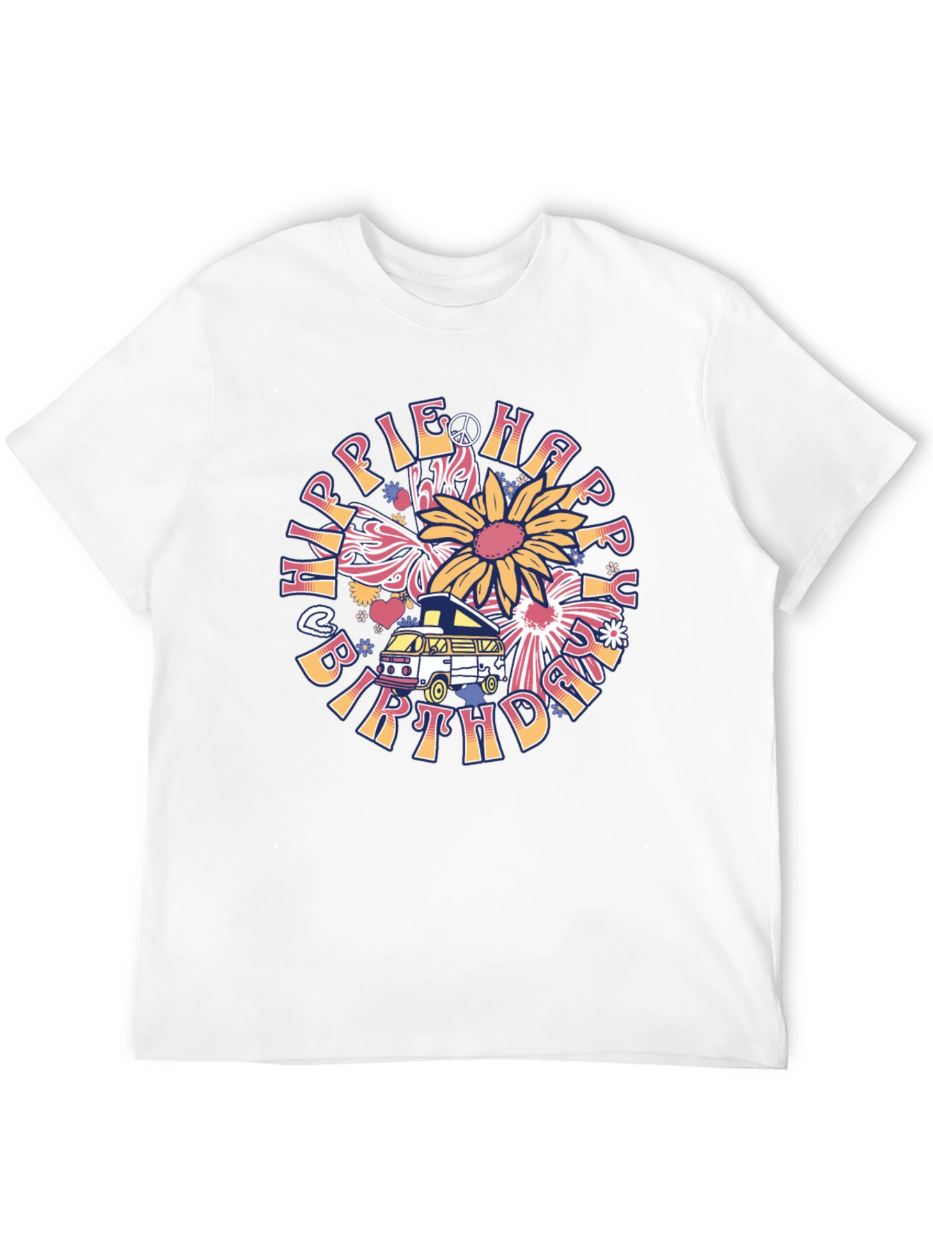 Camiseta Hippie Happy Birthday