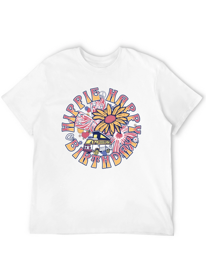 Camiseta Hippie Happy Birthday