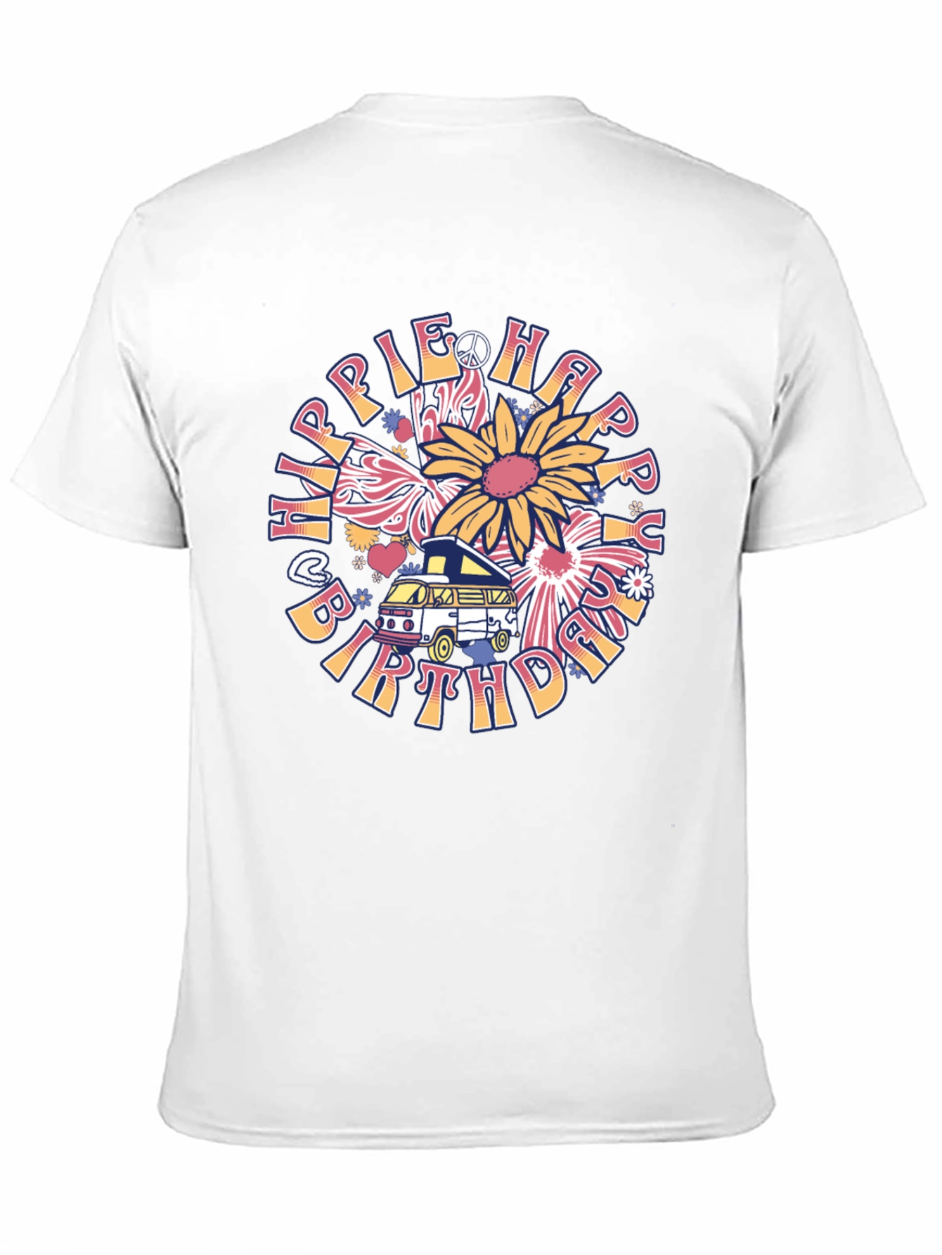 Camiseta Hippie Happy Birthday
