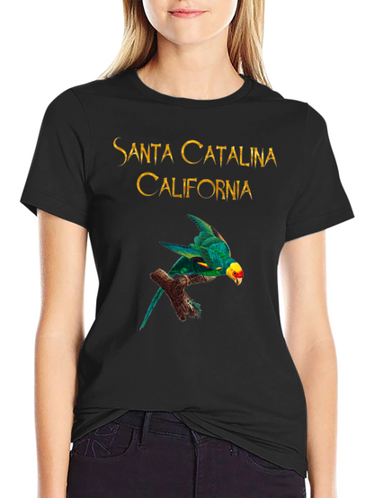 Camiseta Negra Santa Catalina California Parrot