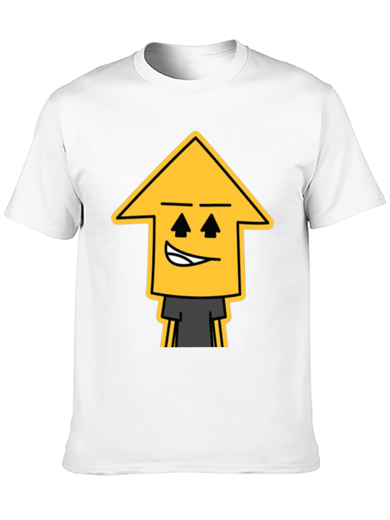 Camiseta Negra con Diseño de Flecha Sonriente