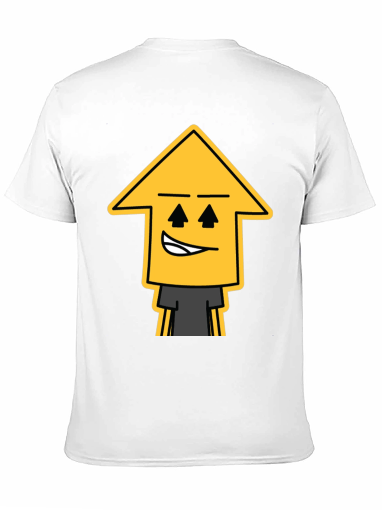 Camiseta Negra con Diseño de Flecha Sonriente