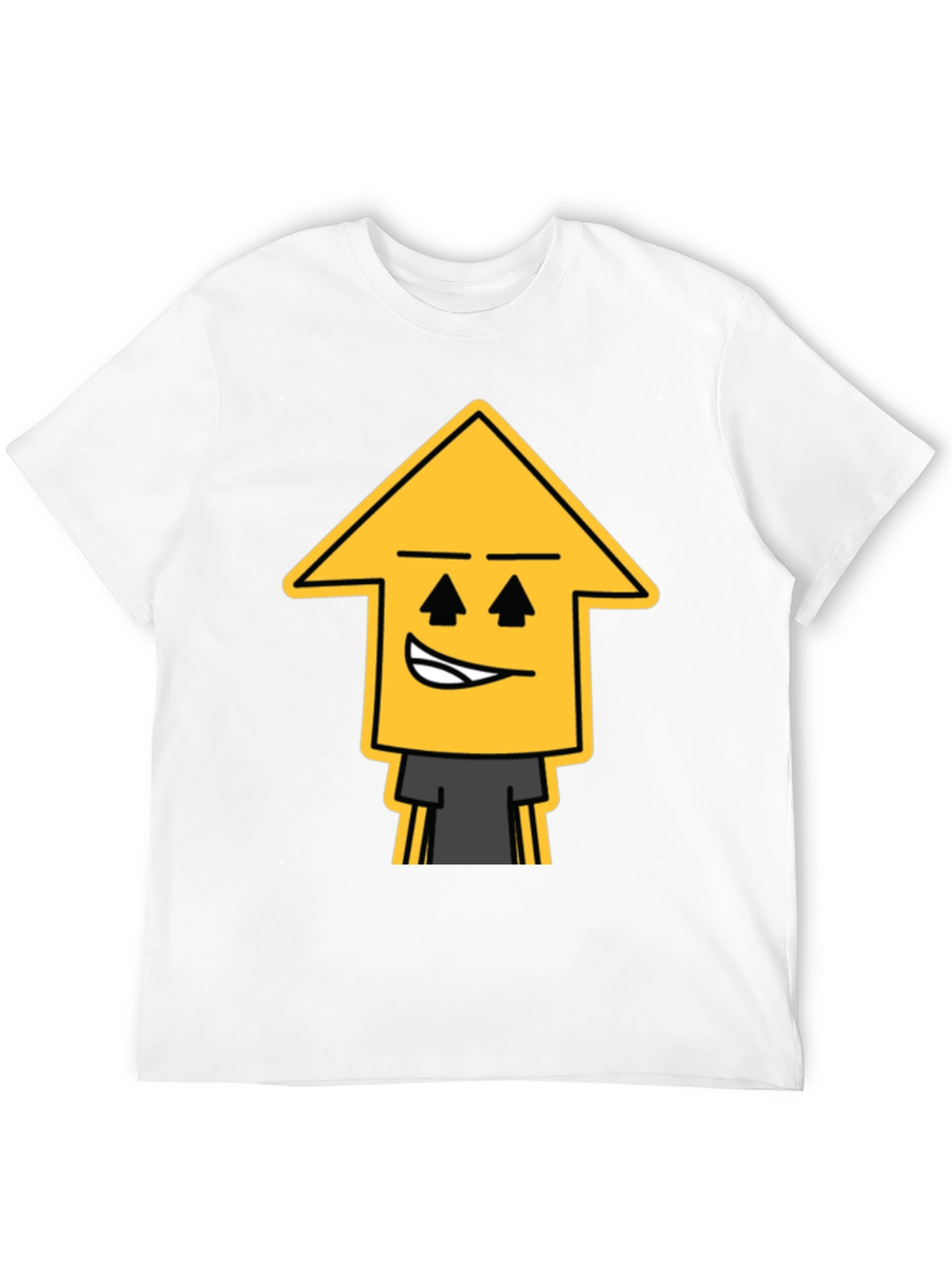 Camiseta Negra con Diseño de Flecha Sonriente