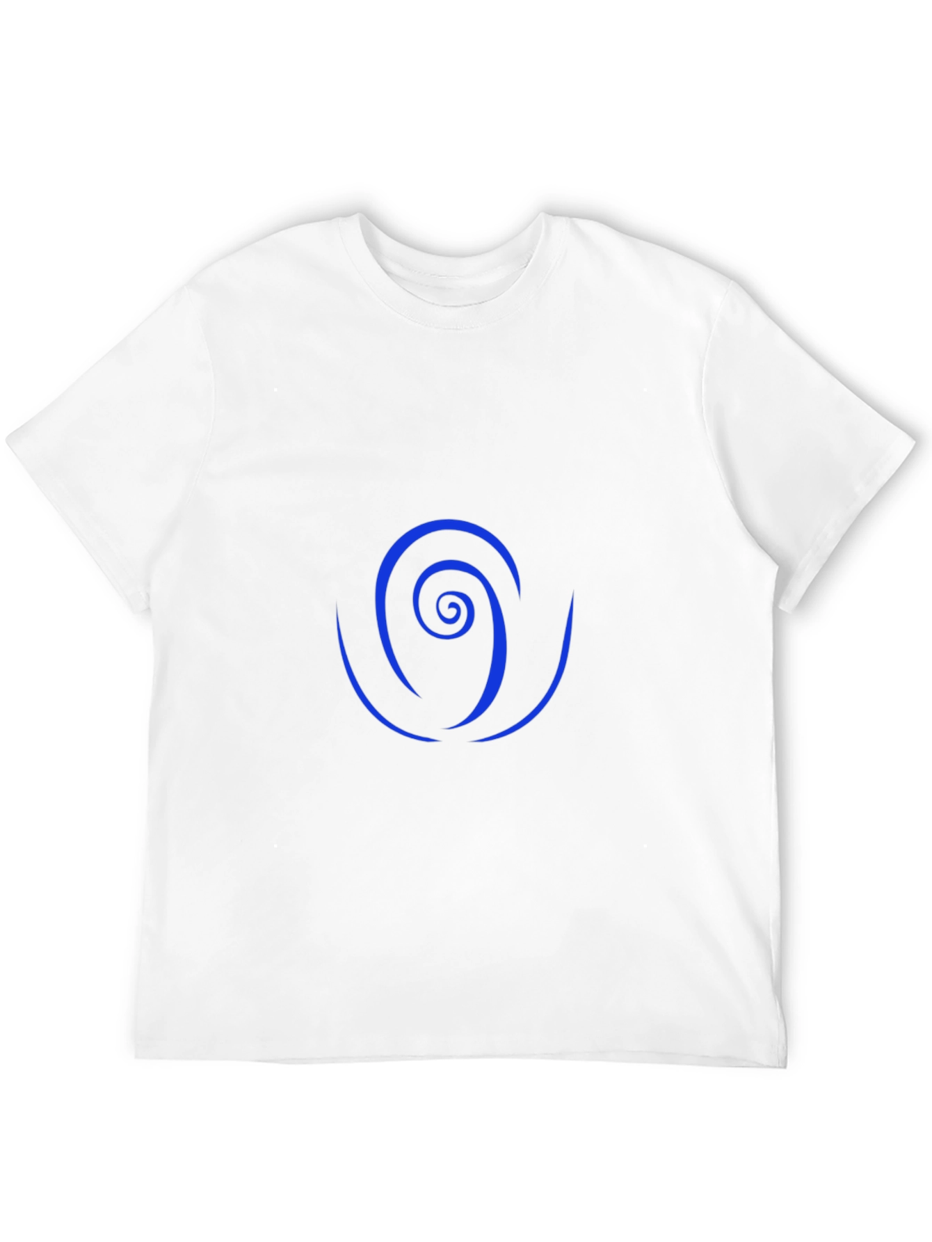 Camiseta Negra con Diseño Espiral Azul