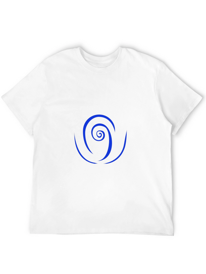 Camiseta Negra con Diseño Espiral Azul