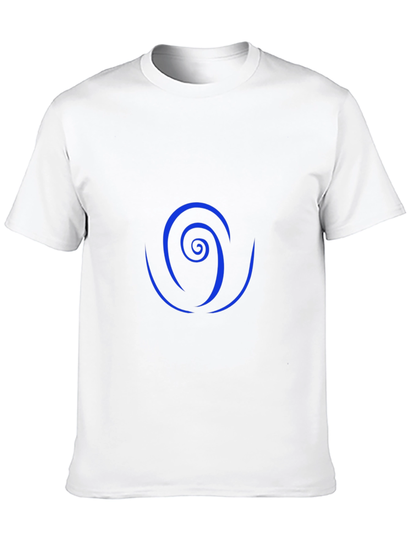 Camiseta Negra con Diseño Espiral Azul