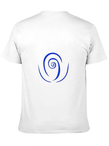 Camiseta Negra con Diseño Espiral Azul