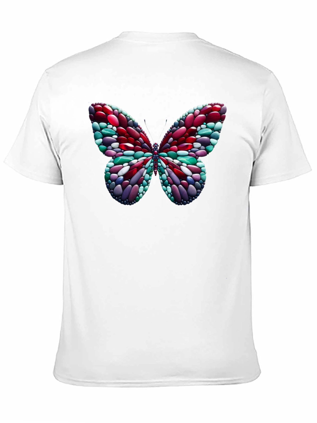 Camiseta Negra con Mariposa de Diseño Abstracto
