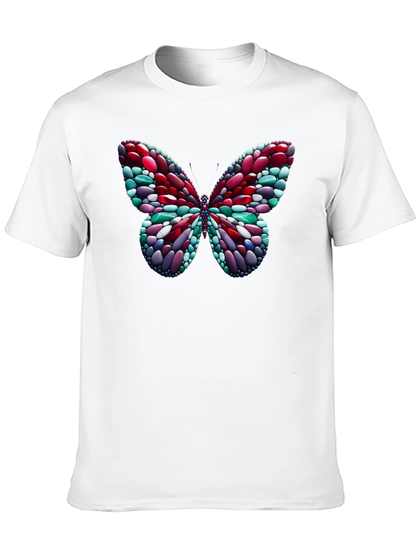 Camiseta Negra con Mariposa de Diseño Abstracto